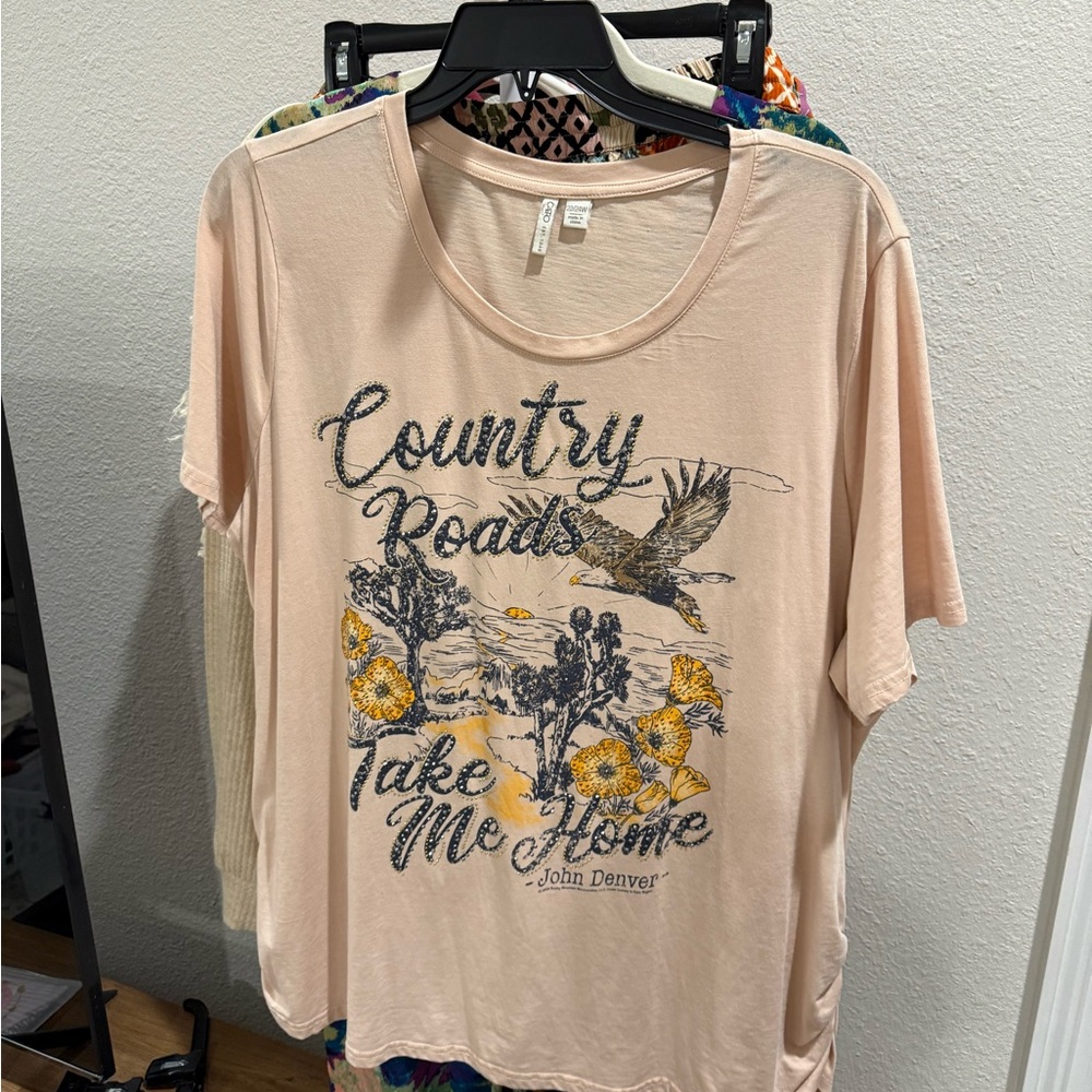 Cato Light Pink 'Country Roads Take Me Home' Graphic Tee